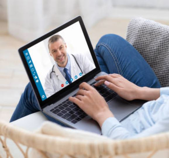 Imagem de consulta médica online ou em casa com KeepWells