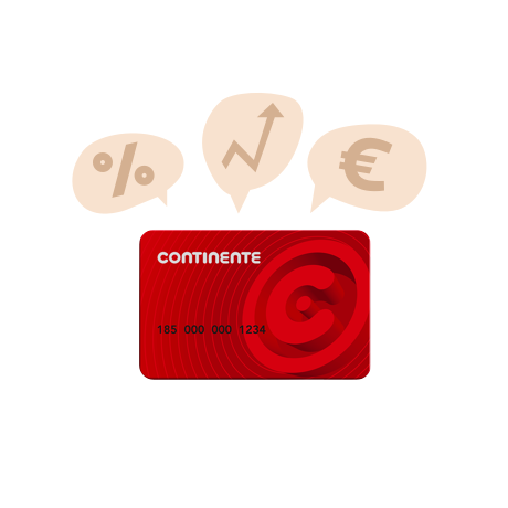 imagem de cartão continente com símbolos de descontos