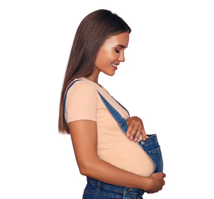 imagem de grávida a segurar a sua barriga